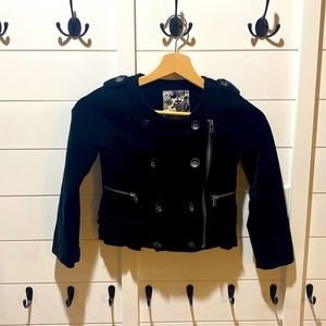Velvet moto jacket girls size s 5/6
